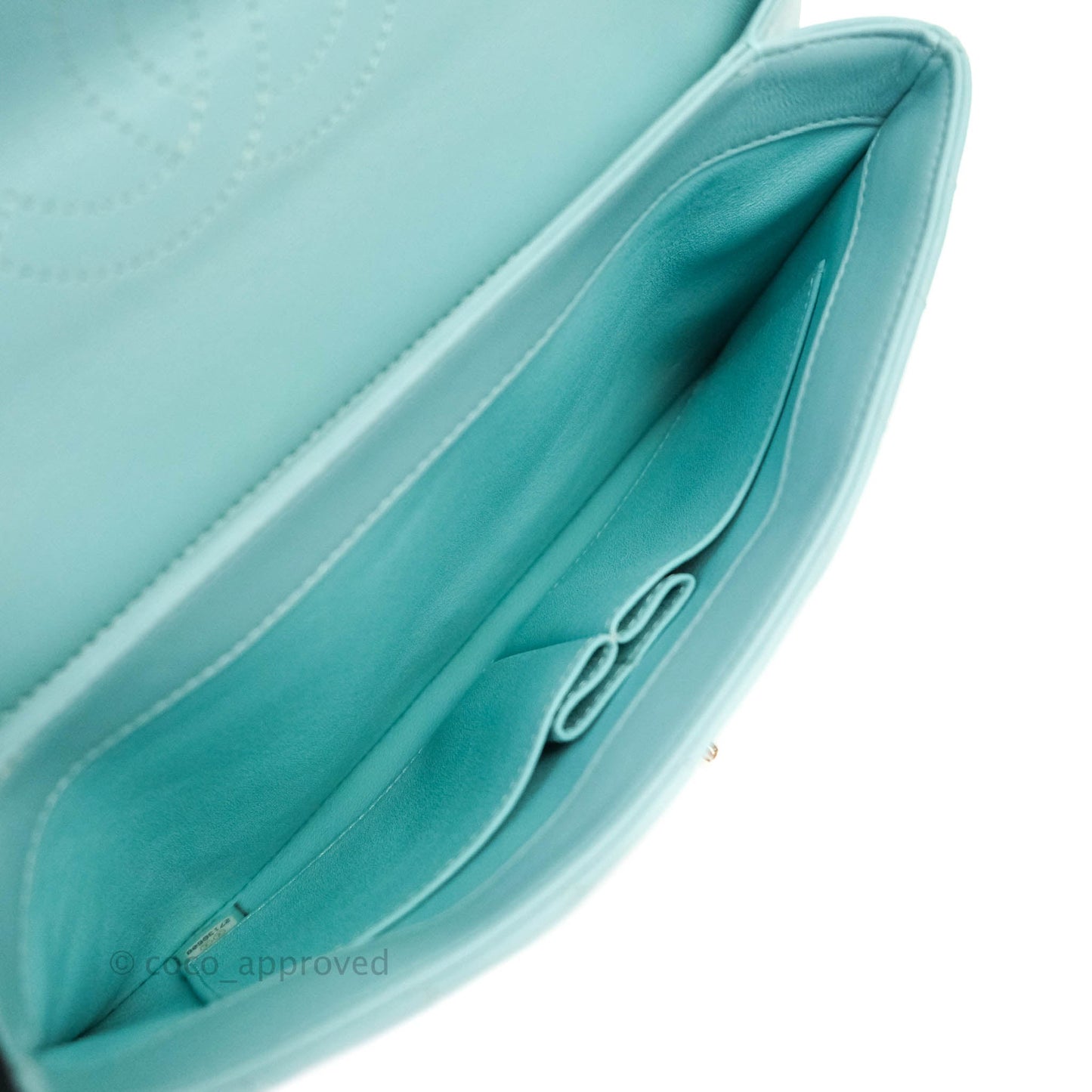 Chanel Trendy CC Chevron Lambskin Flap Bag Tiffany Blue Gold Hardware