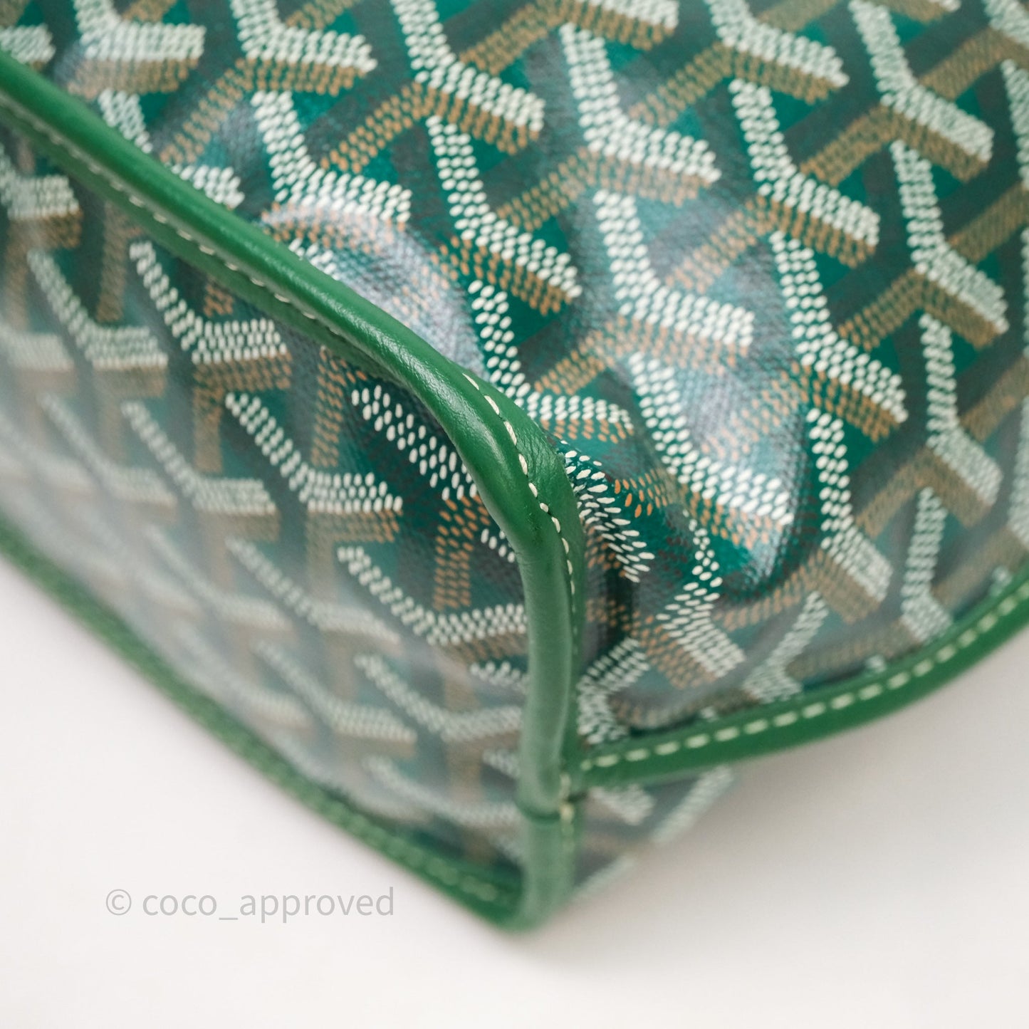 Goyard Anjou Mini Tote Bag Green Goyardine Canvas