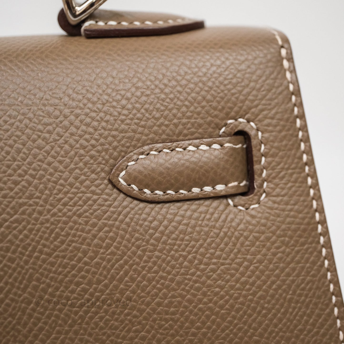 Hermes Kelly 25 Etoupe 18 Epsom Palladium Hardware