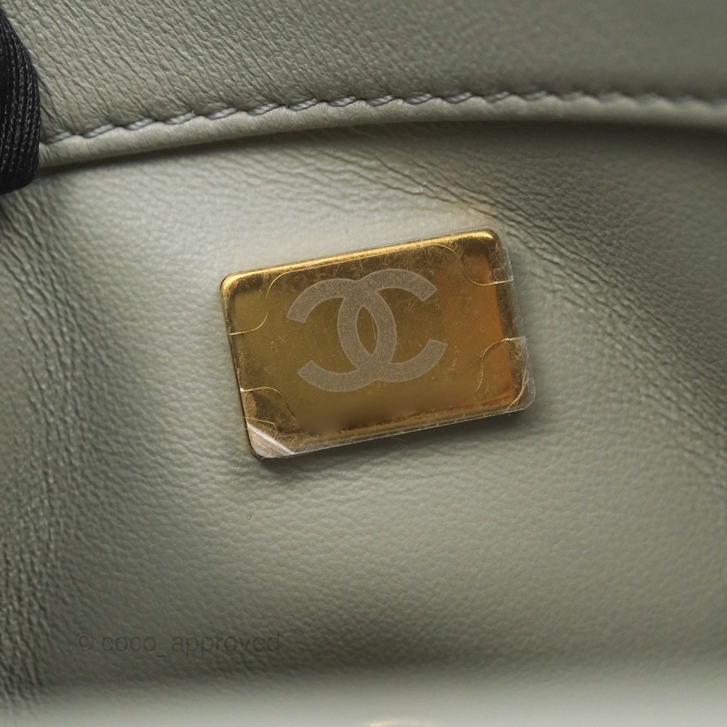 Chanel Mini Rectangular Pearl Crush Grey Lambskin Aged Gold Hardware