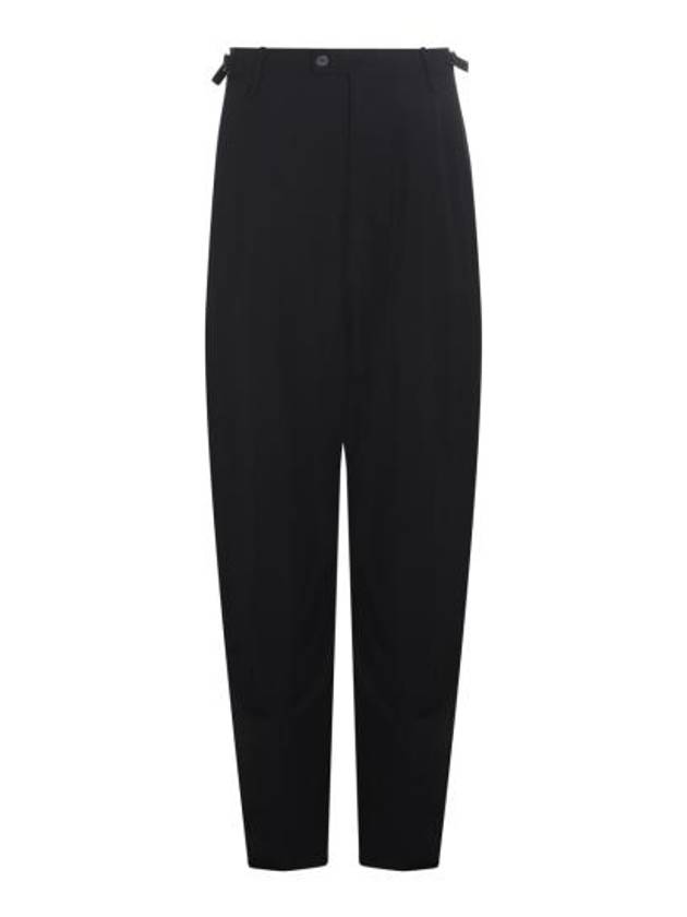 Luxury Balenciaga Wool Viscose Blend Straight Pants Black