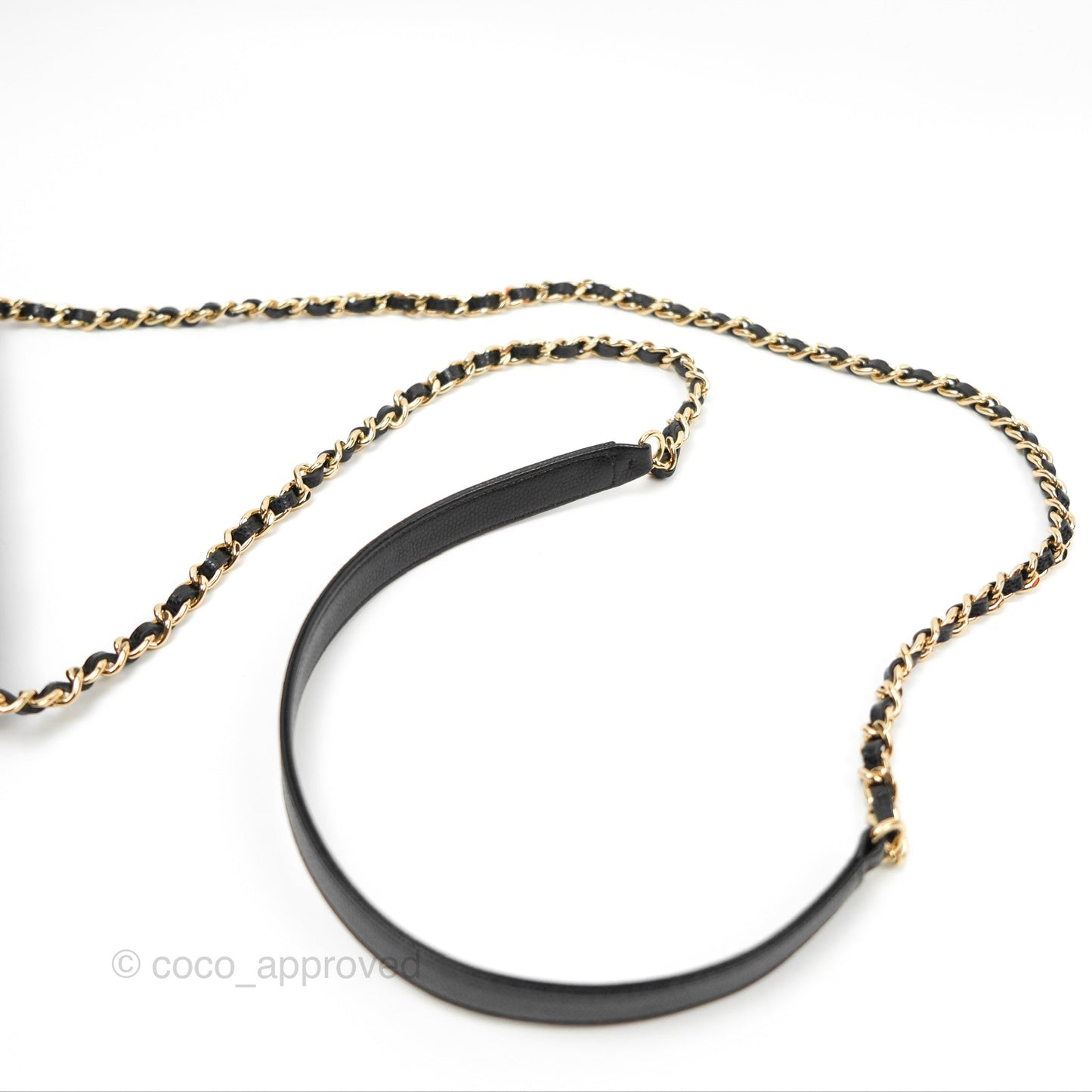 Chanel Square Flap WOC Black Caviar Gold Hardware