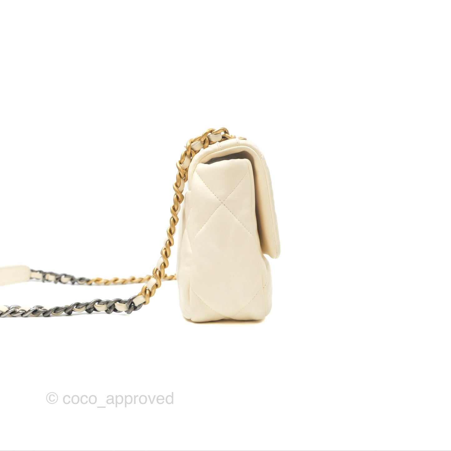 Chanel 19 Small Ivory Cream Mixed Hardware