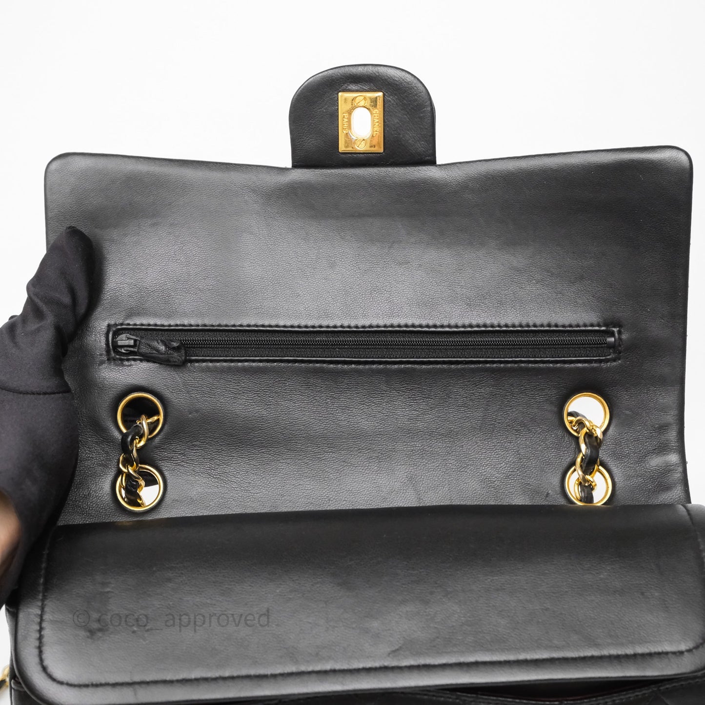 Chanel Vintage Medium Classic Flap Black Lambskin 24K Gold Hardware