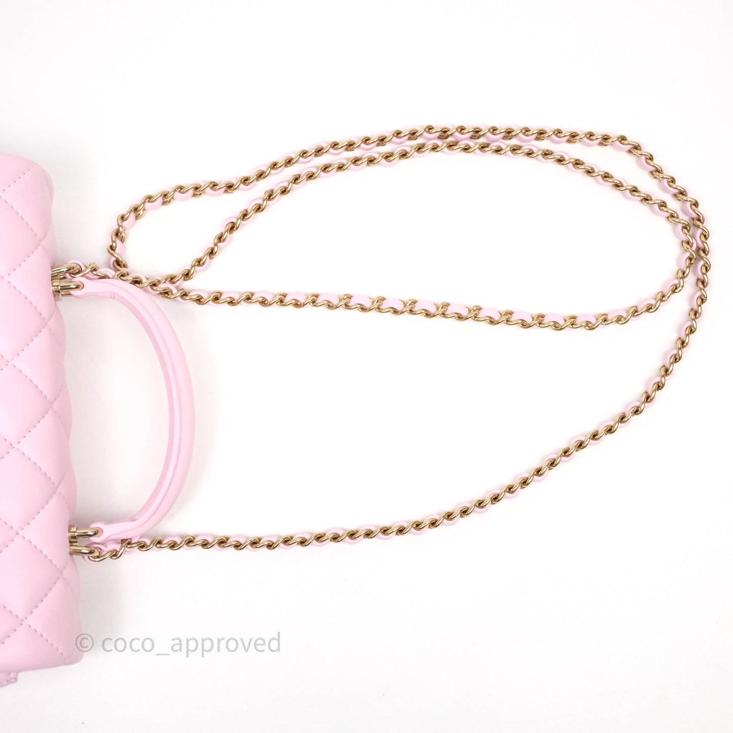 Chanel Top Handle Mini Rectangular Flap Pink Lambskin Gold Hardware