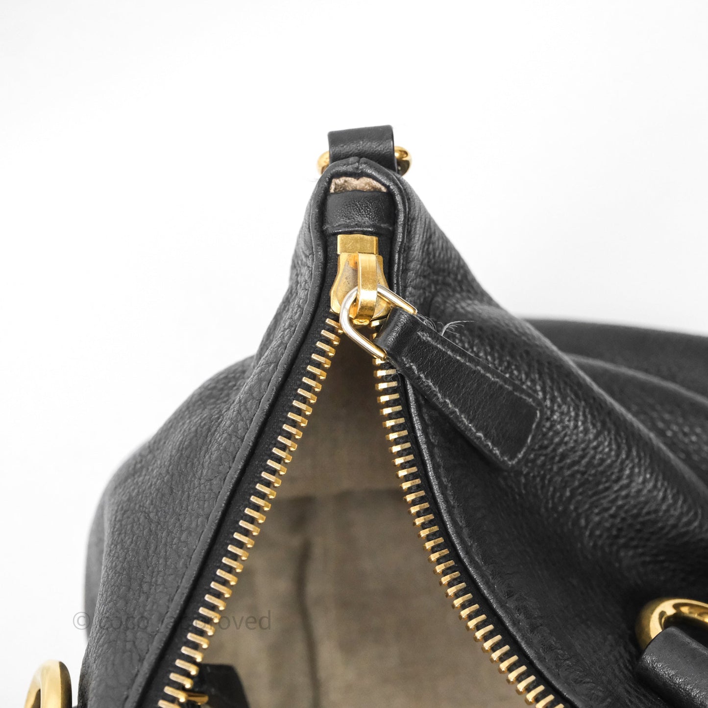 Miu Miu Vitello Tote Bag Black Gold Hardware