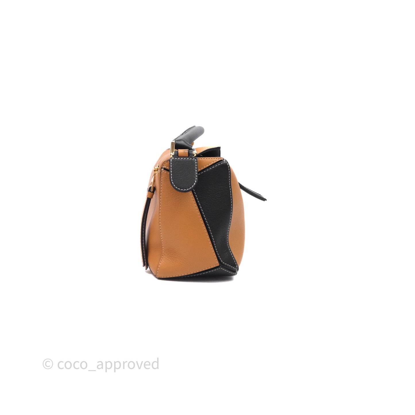 Loewe Small Puzzle Bag Amber/ Light Oat Calfskin Gold Hardware