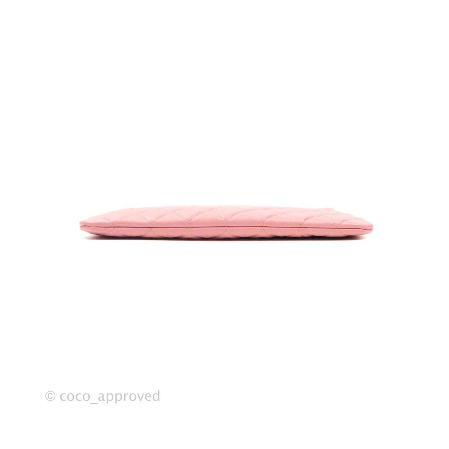 Chanel Quilted Medium O Case Pink Lambskin Aged Gold Hardware