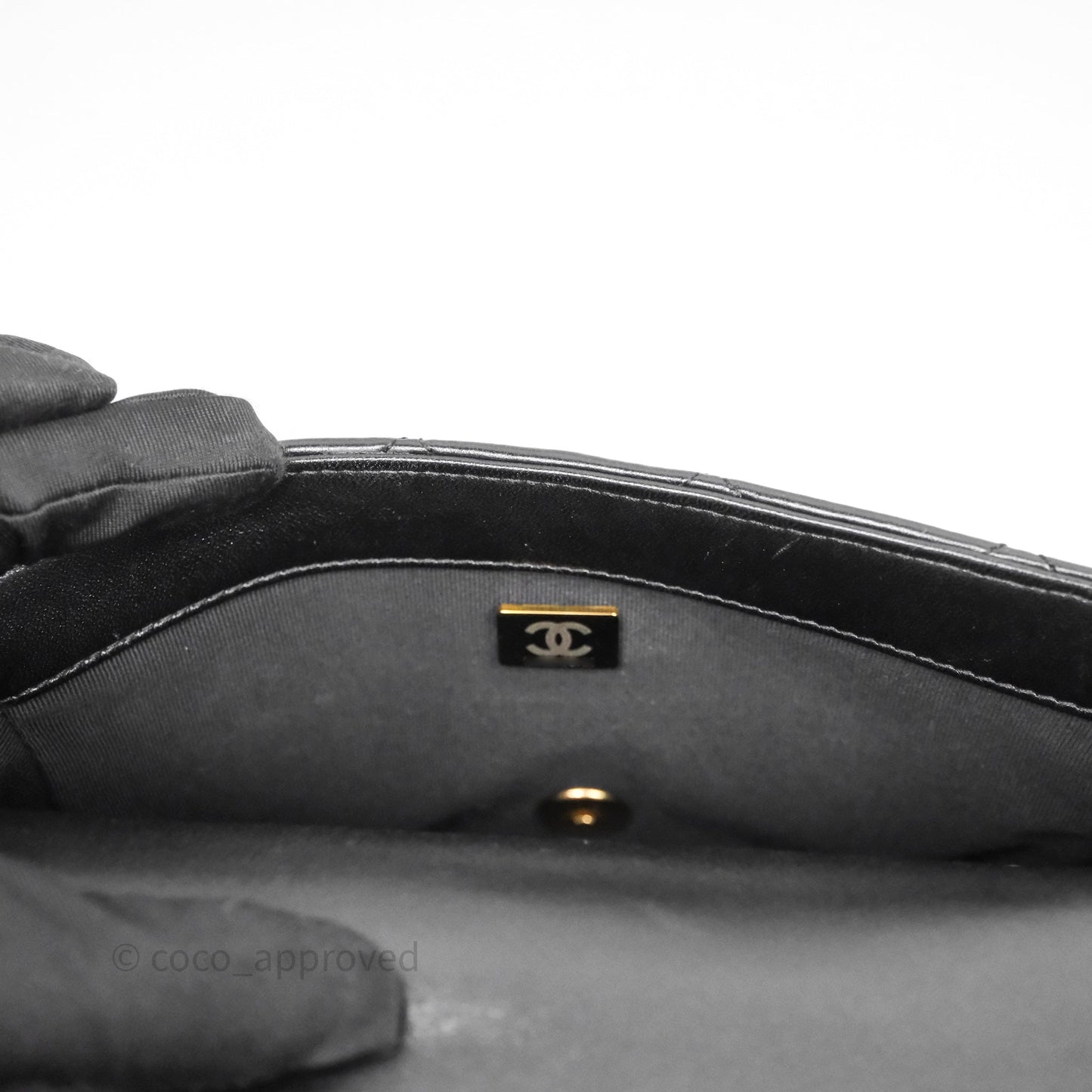 Chanel Small Funky Town Black Lambskin Aged Gold Hardware