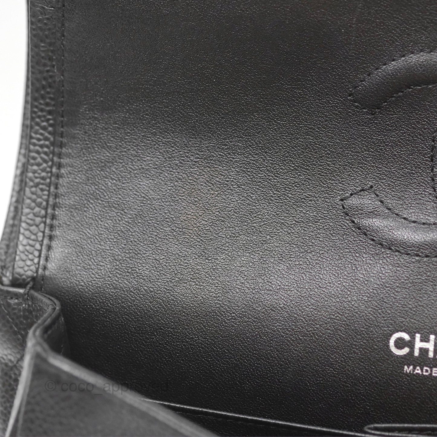 Chanel Classic M/L Medium Flap Quilted Black Caviar Silver Hardware