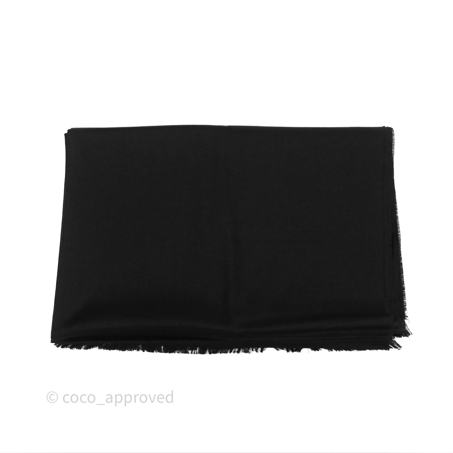 Chanel CC Logo Scarf Stole Black/ White Cashmere Silk