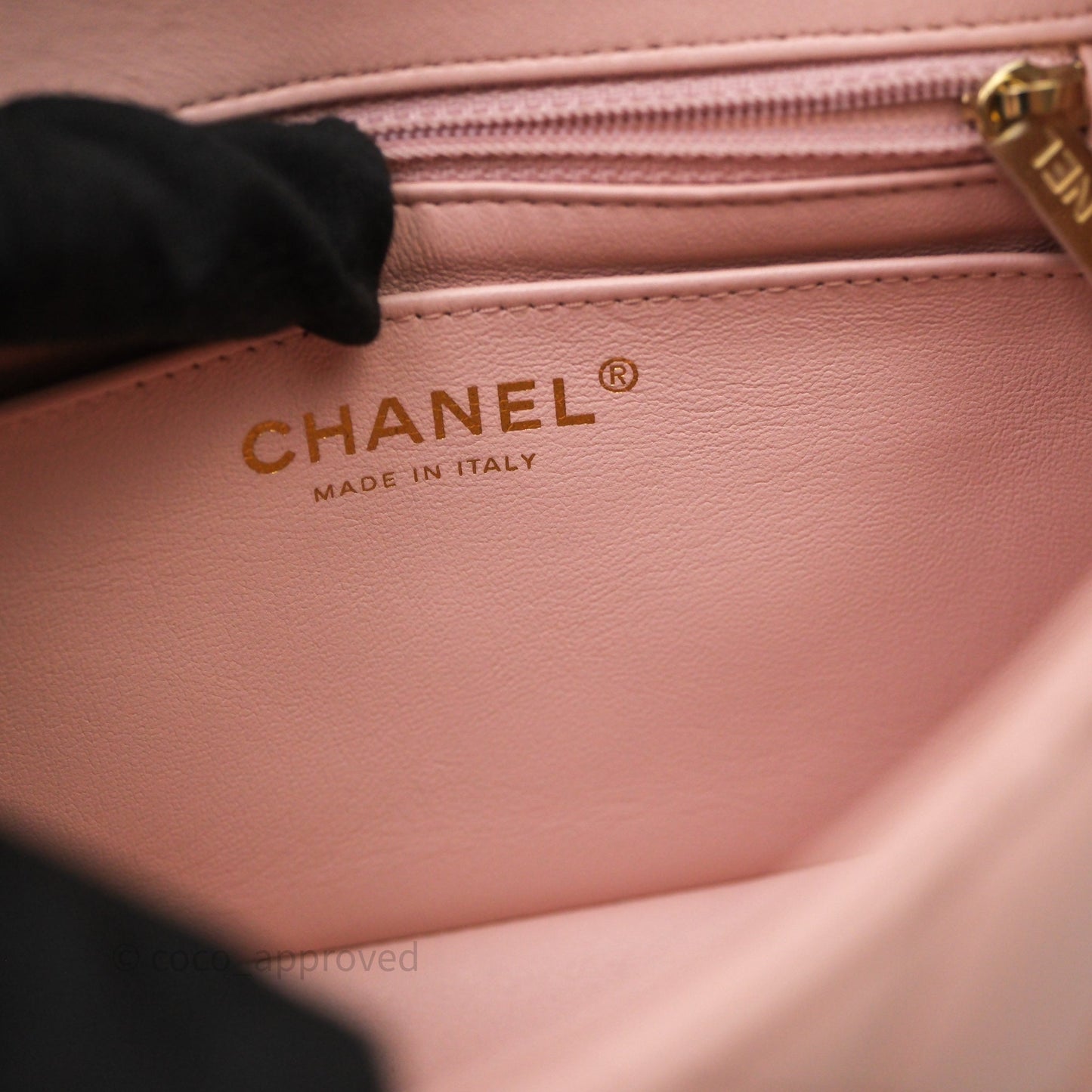 Chanel Mini Square Flap Quilted Pink Lambskin Gold Hardware