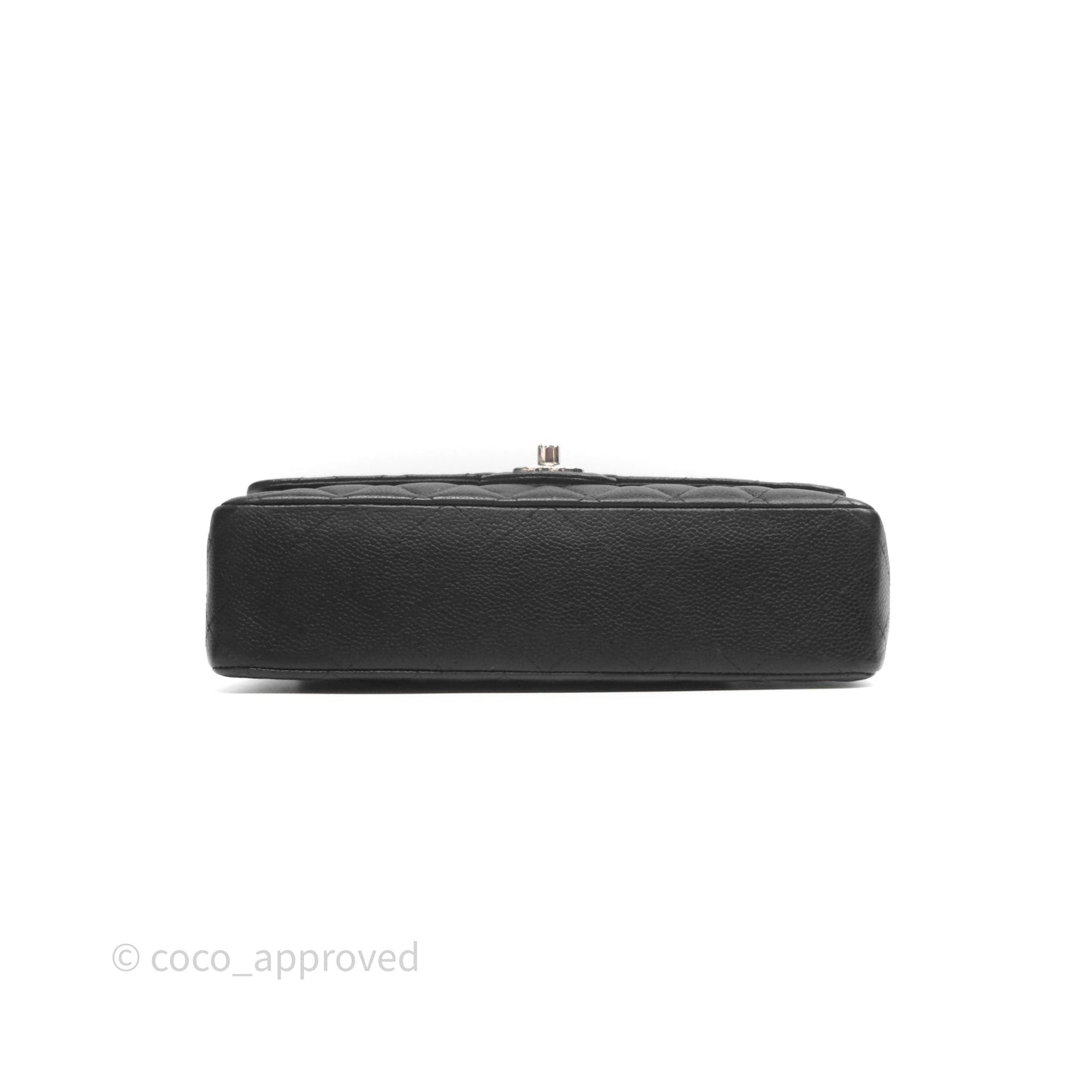 Chanel Classic M/L Medium Flap Quilted Black Caviar Silver Hardware