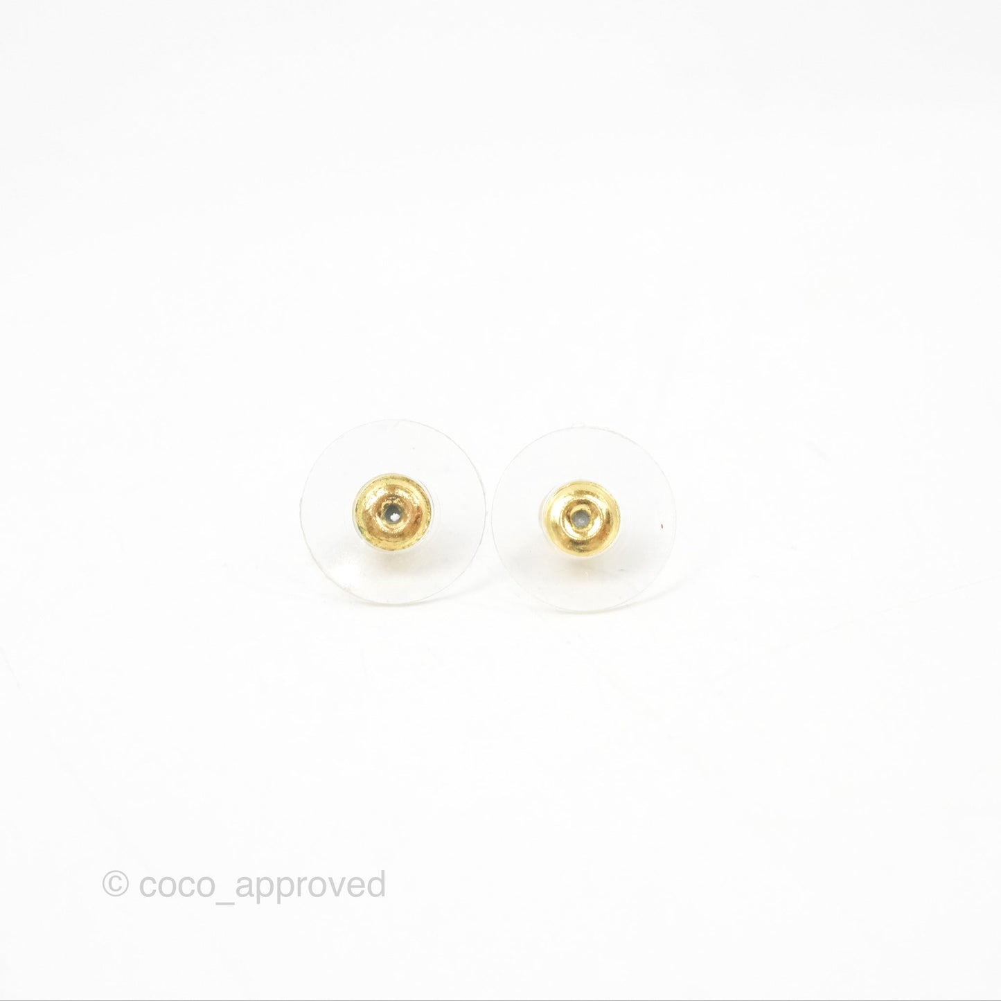 Chanel Crystal CC Heart Drop Earrings Gold Tone 23P