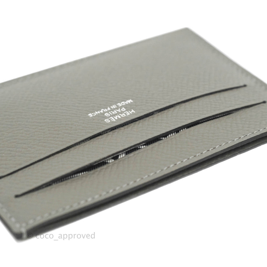Hermès Citizen Twill Card Holder Garden of Harnesses Gris Meyer 0L Epsom