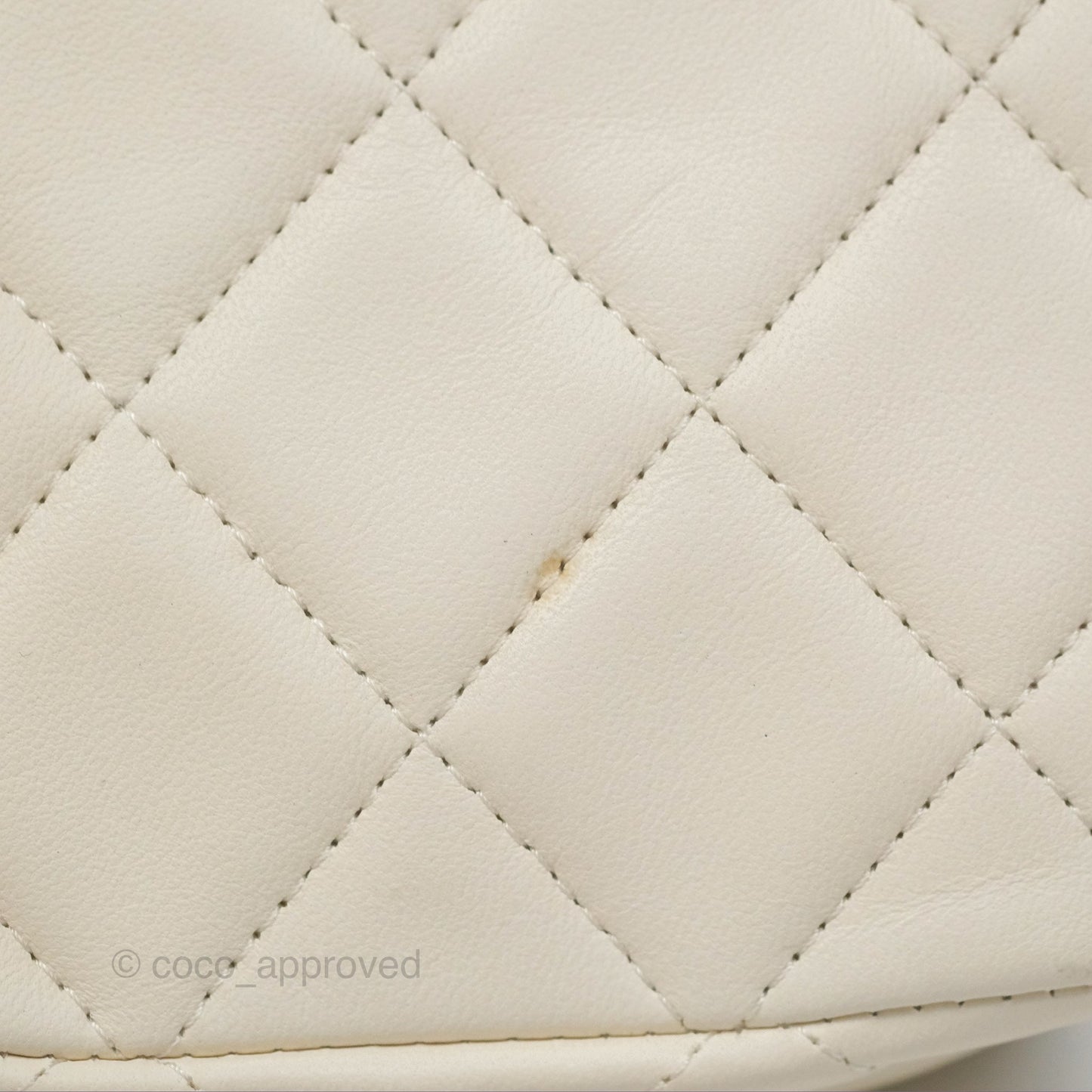 Chanel Mini Square Clutch with Chain Ivory Lambskin Gold Hardware 22C