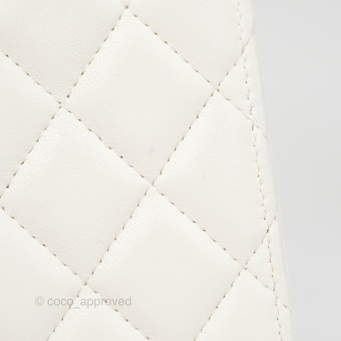 Chanel Quilted Pearl Crush Phone Holder With Chain White Lambskin