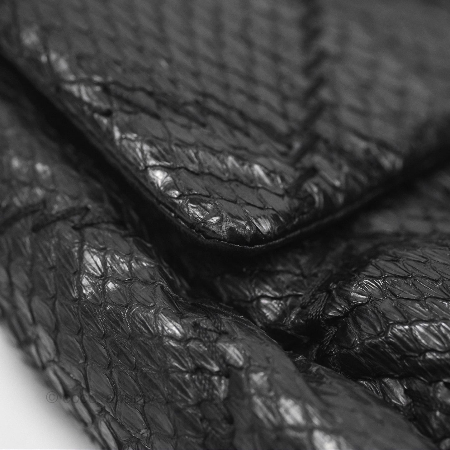 Chanel Quilted Ultimate Stitch Flap Bag Matte Python Black Silver Hardware