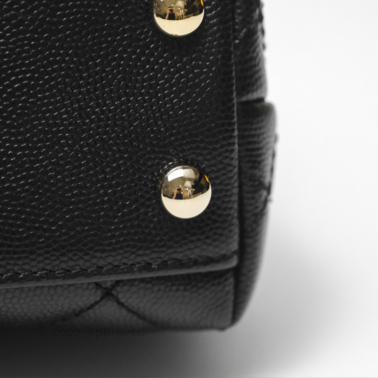 Chanel Mini Coco Handle Quilted Black Caviar Gold Hardware