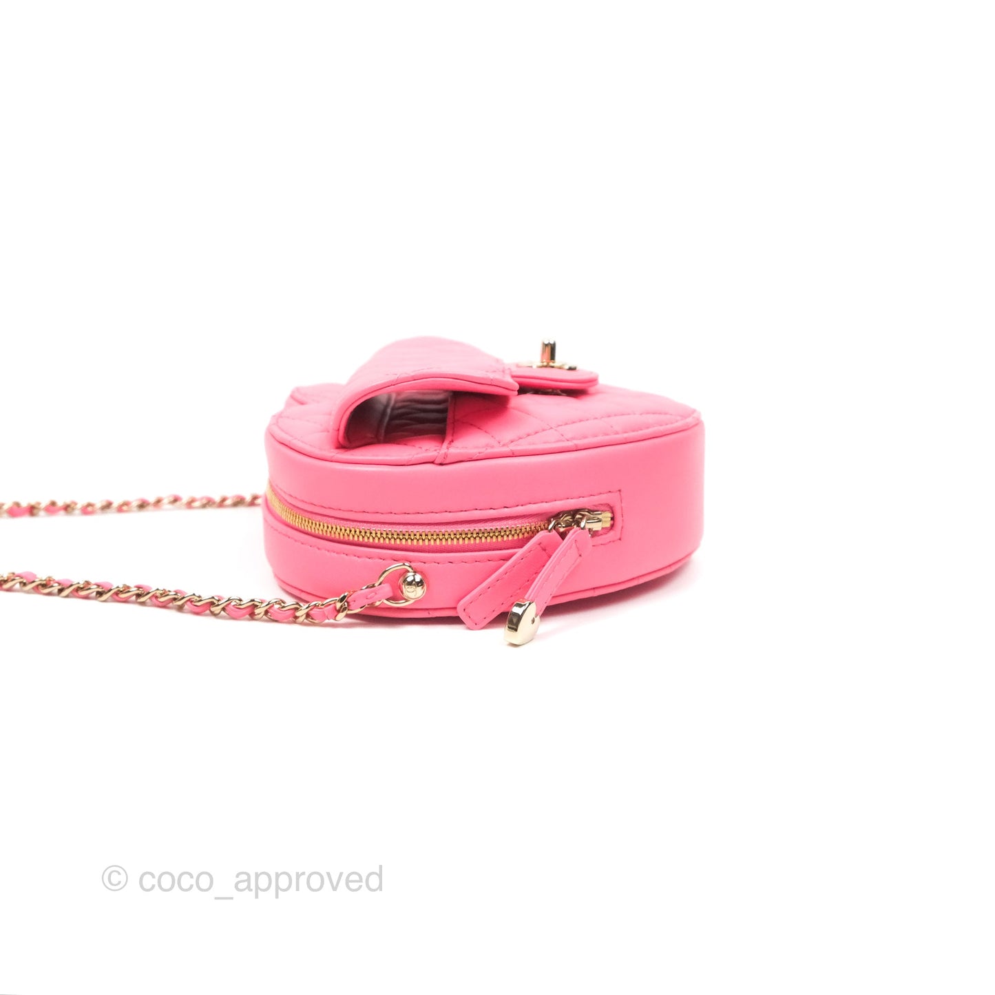 Chanel Large Heart Bag Pink Lambskin Gold Hardware 22S