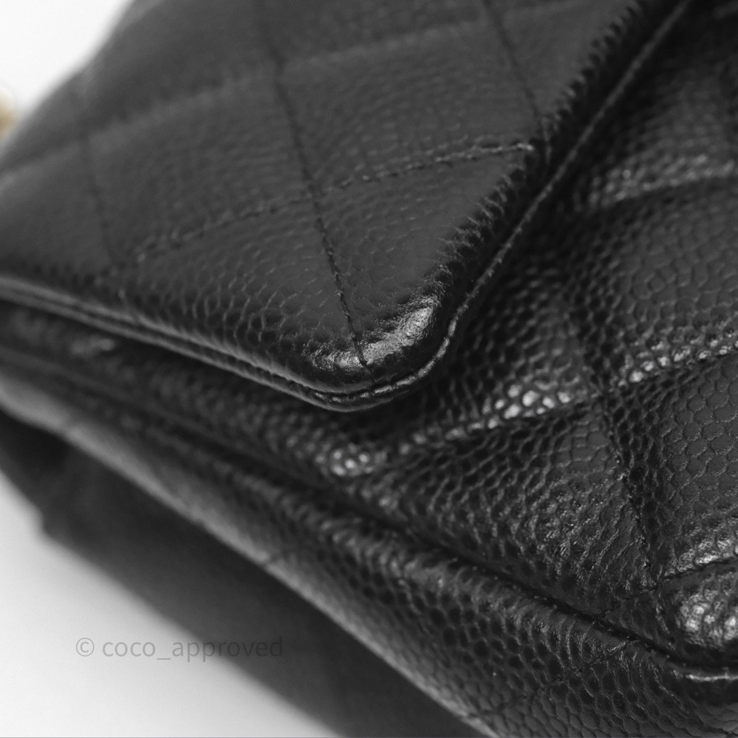 Chanel Quilted Mini Rectangular Black Caviar Gold Hardware