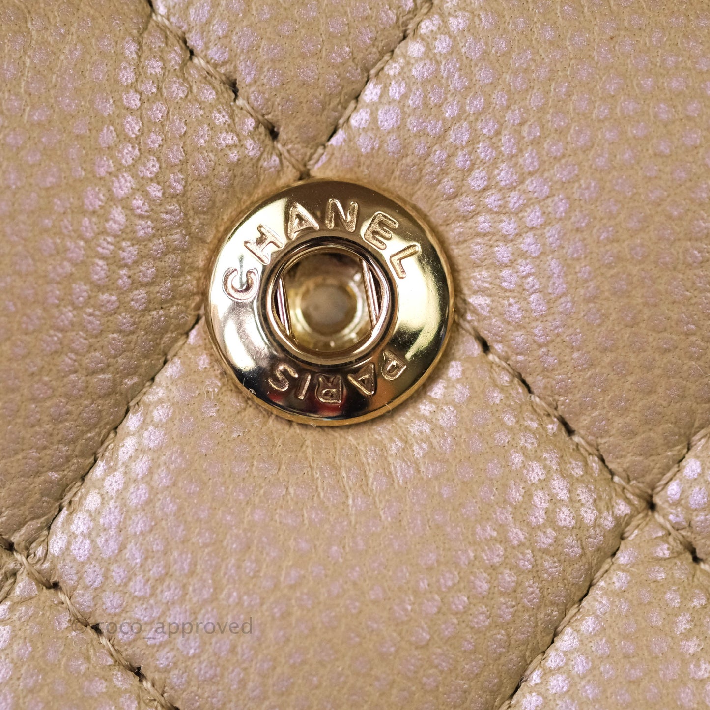 Chanel M/L Medium Double Flap Bag Iridescent Dark Beige Caviar Gold Hardware 21S
