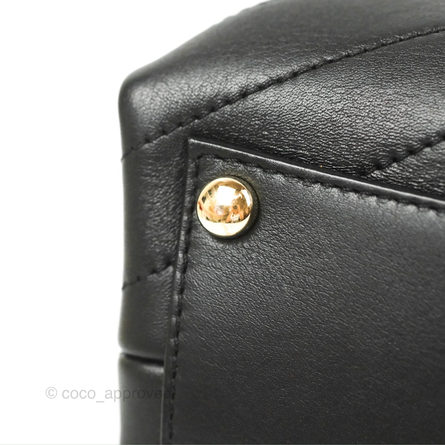 Chanel Chevron Stitched Coco Flap Bag Black Calfskin Gold Hardware