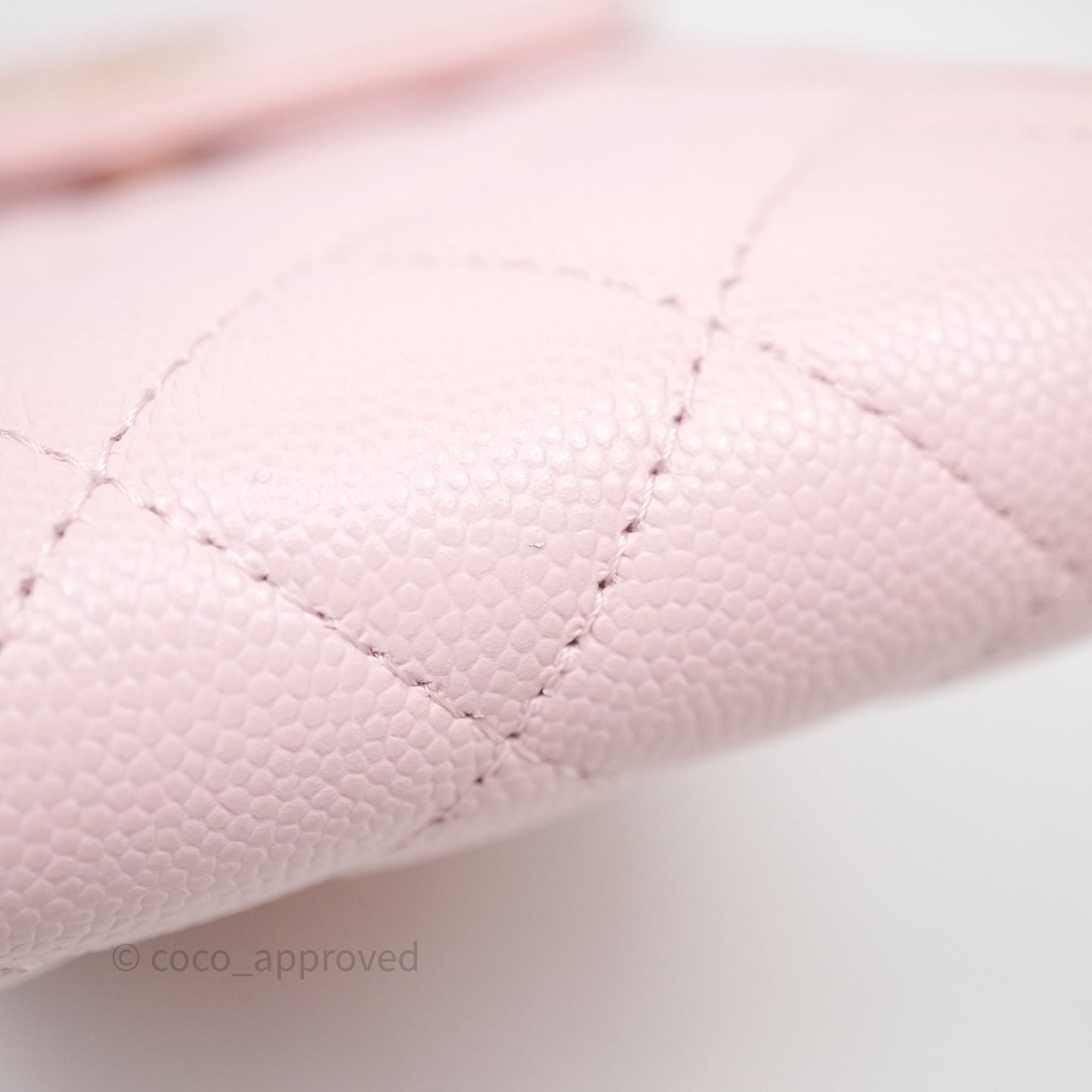 Chanel Quilted Crystal CC Pink Caviar Airpods Phone Case With Chain Light Gold Hardware
