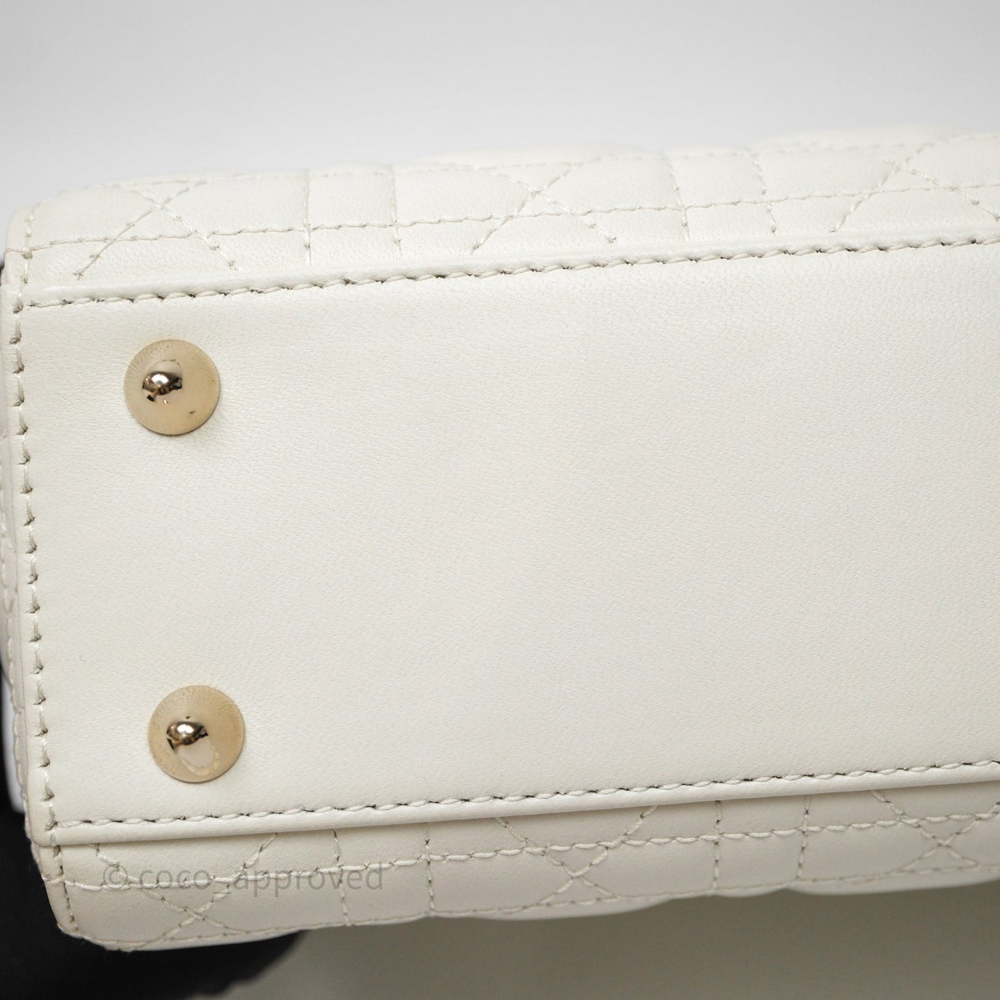 Christian Dior Small My ABCDior Lady Dior Bag White Cannage Lambskin Gold Hardware