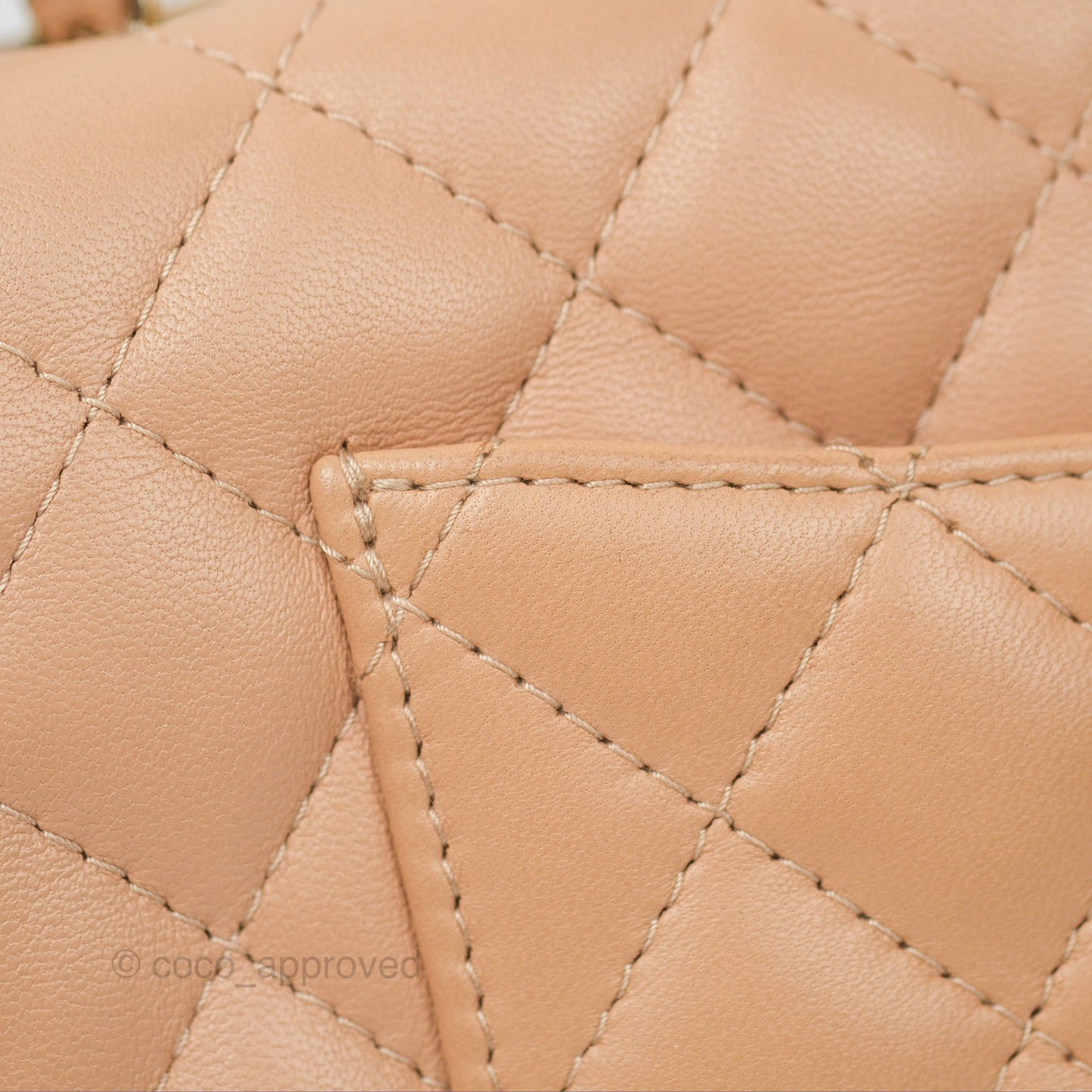 Chanel Quilted Mini Rectangular Beige Lambskin Gold Hardware