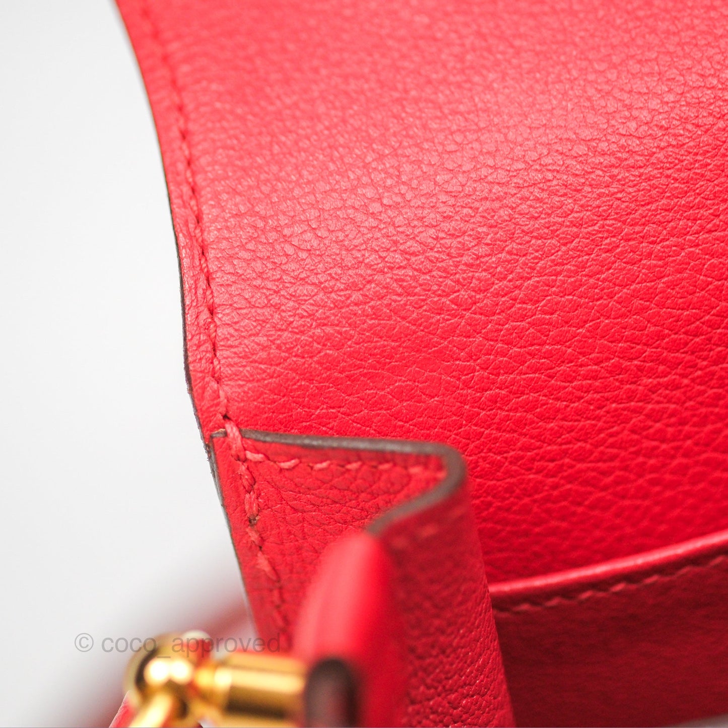 Hermès Roulis Mini 18 Rouge De Coeur Evercolor Permabrass Hardware