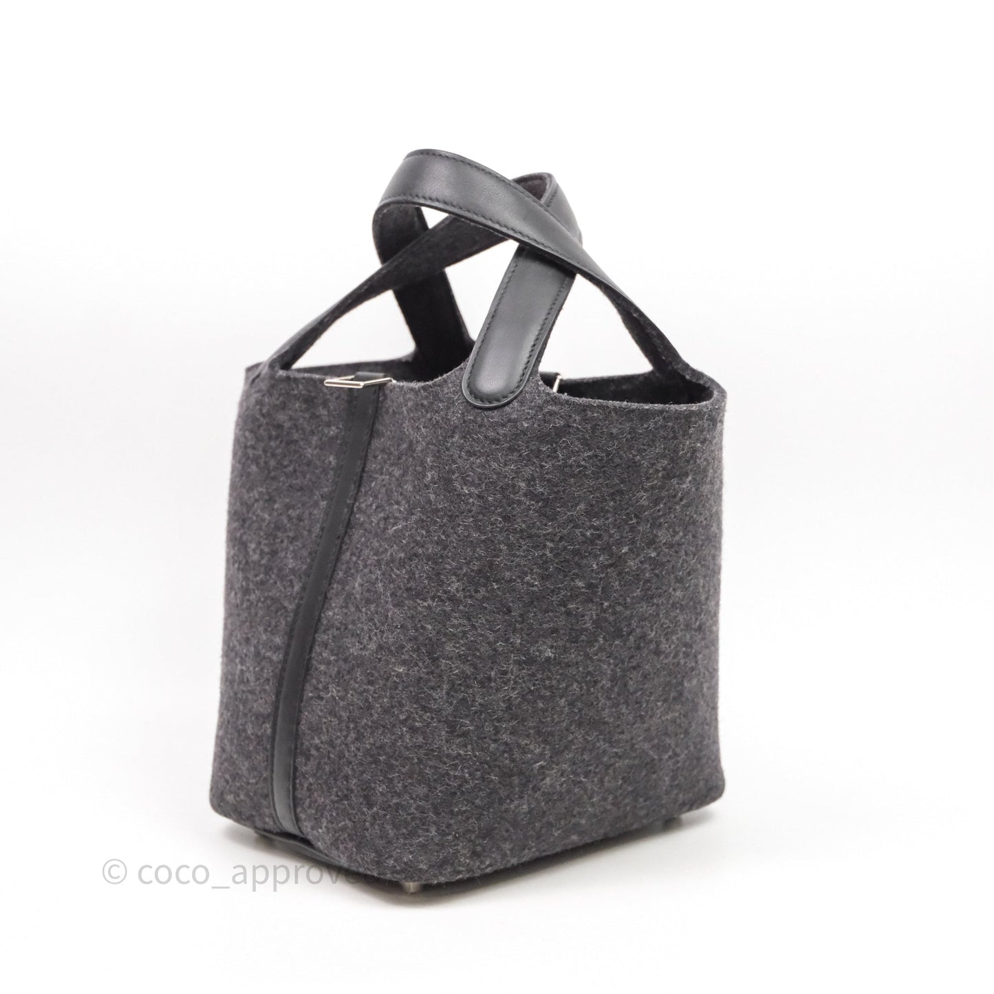 Hermès Picotin 18 Graphite 88/ Noir 89 Wool Swift Palladium Hardware