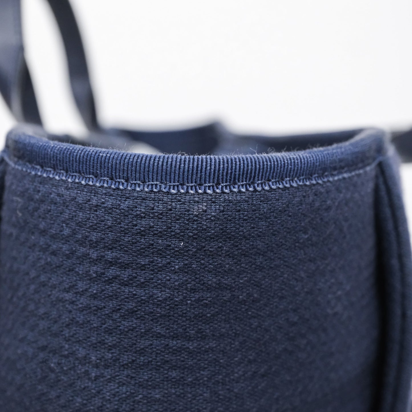 Chanel Large Deauville Navy Canvas Silver Hardware