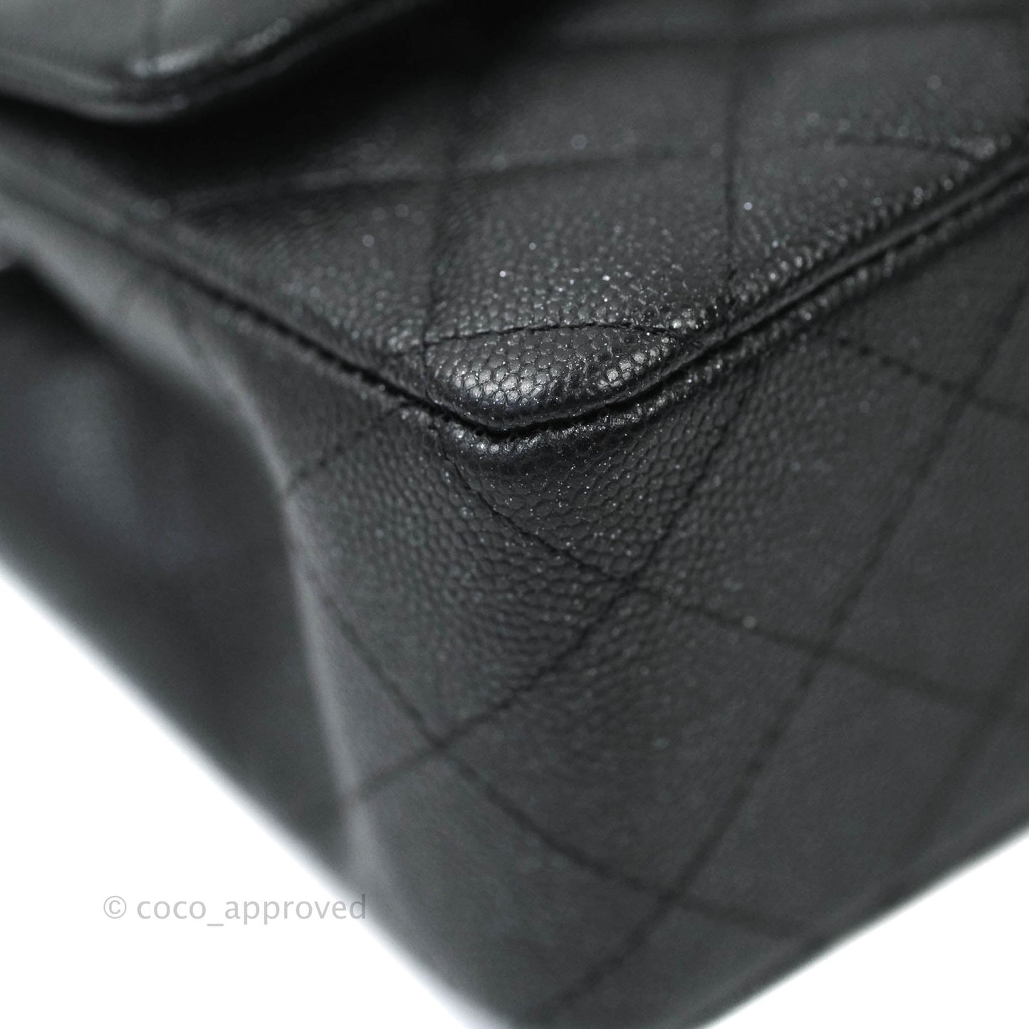 Chanel Classic Quilted Mini Rectangular Flap Iridescent Black Caviar Gun Metal 18C