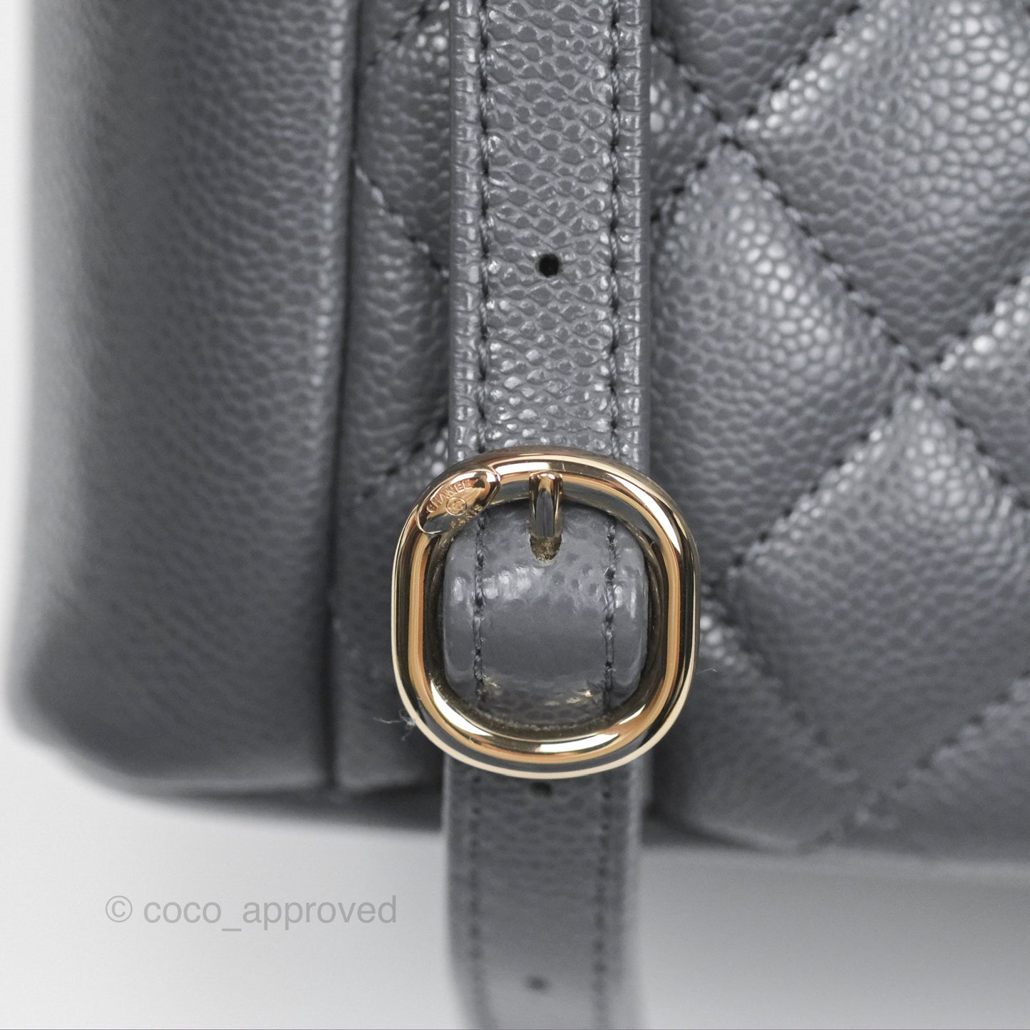 Chanel Duma Backpack Medium Grey Caviar Gold Hardware