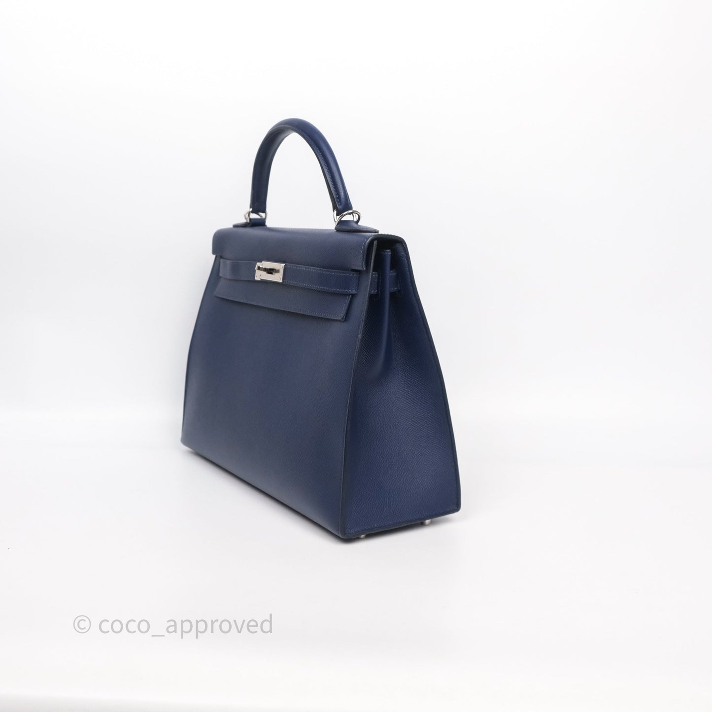 Hermes Kelly 32 Bleu Saphir 73 Epsom Palladium Hardware