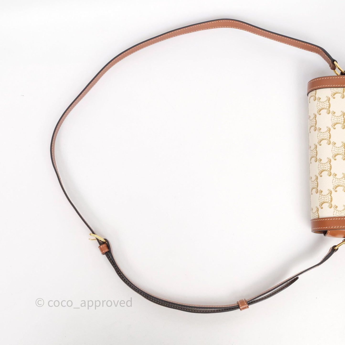 Celine Teen Triomphe Bag Triomphe Canvas Tan Calfskin
