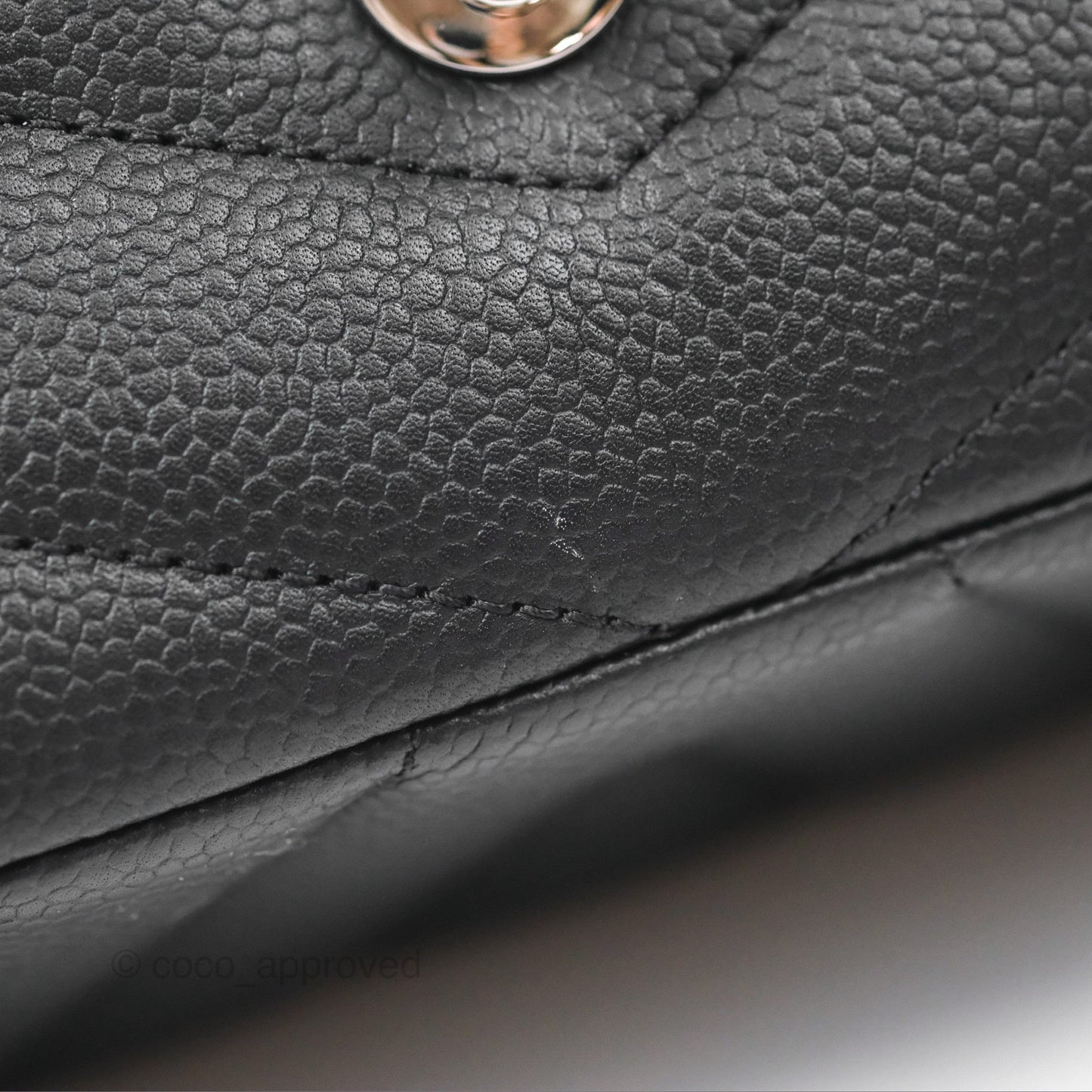 Chanel Chevron Flap Bag Black Caviar Silver Hardware