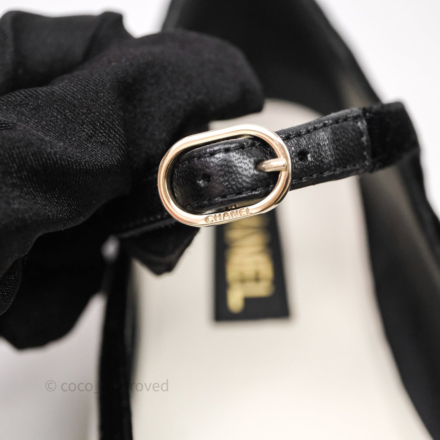 Chanel Mary Janes Flats White/Black Size 39.5