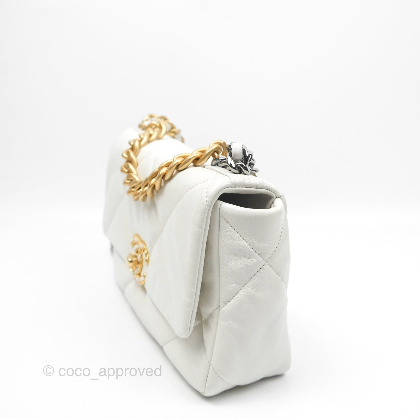 Chanel 19 Small Off White Mixed Hardware