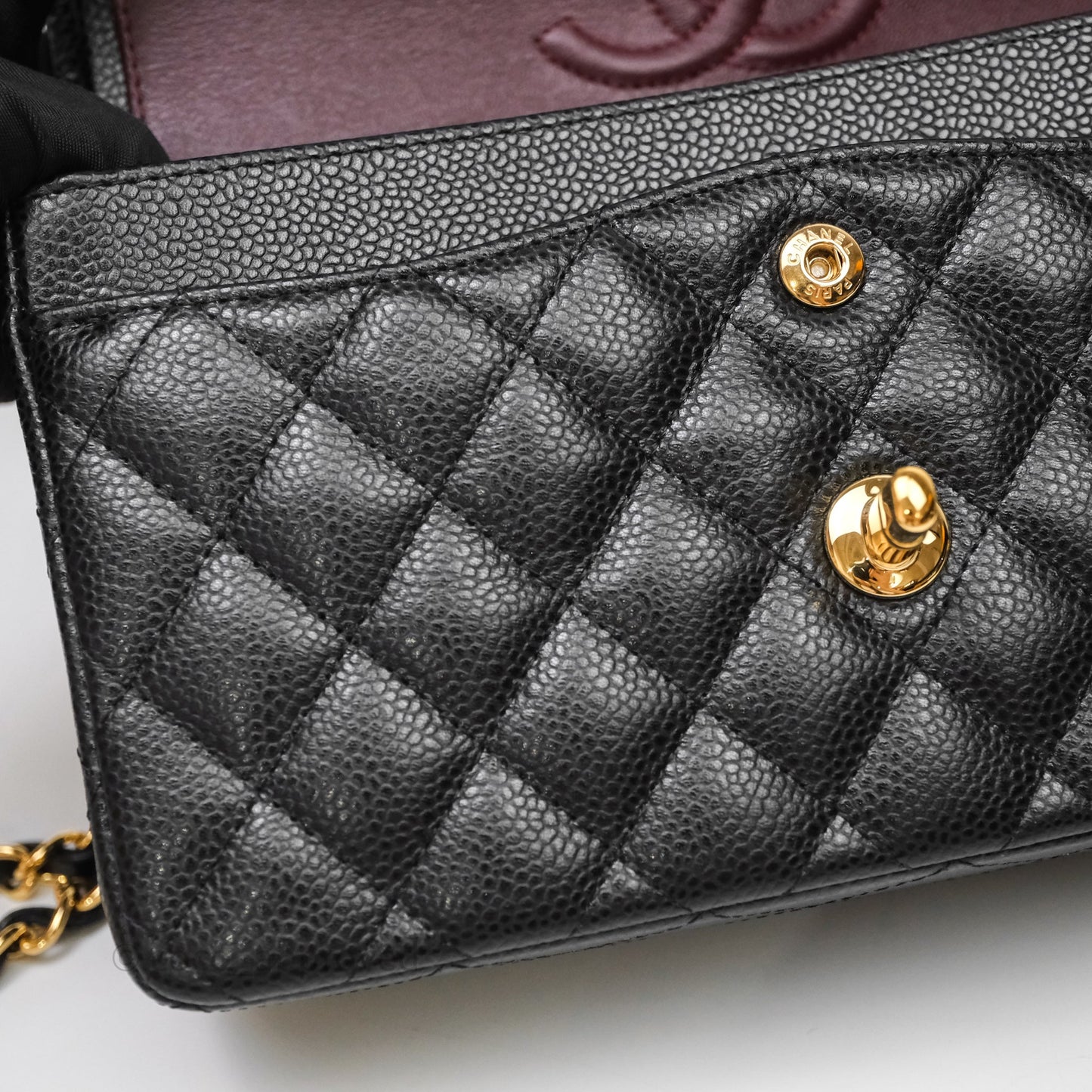 Chanel Small Classic Flap Quilted Black Caviar Gold Hardware