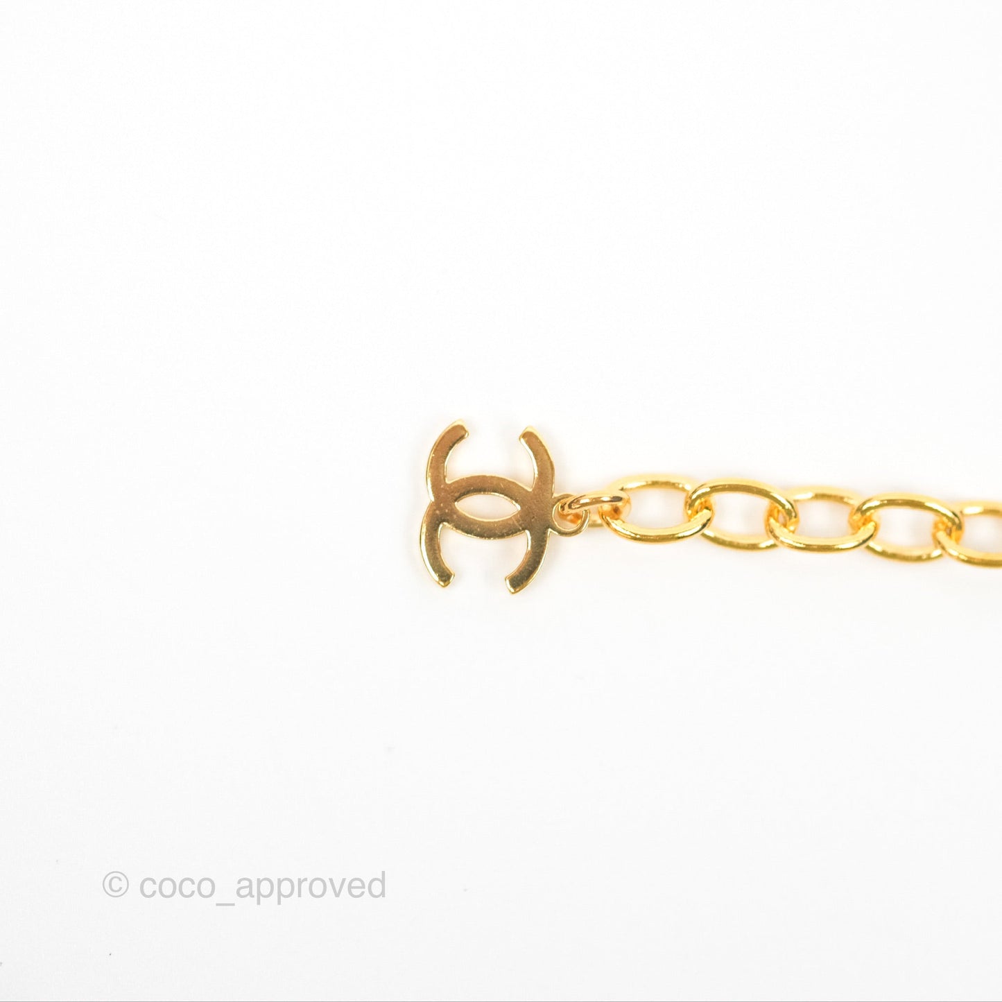 Chanel Africa Map Crystal CC Necklace Gold Tone 23A