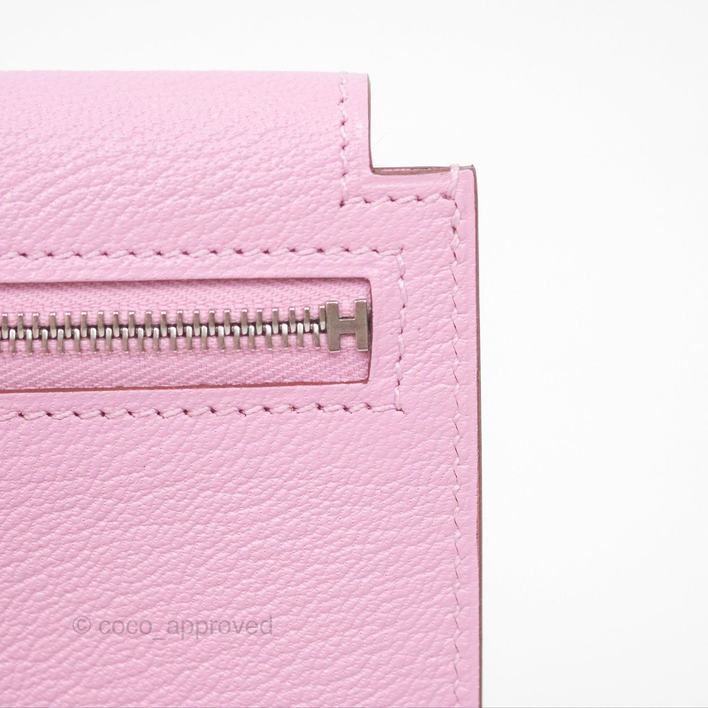 Hermès Kelly Pocket Compact Wallet Mauve Sylvester Palladium Hardware