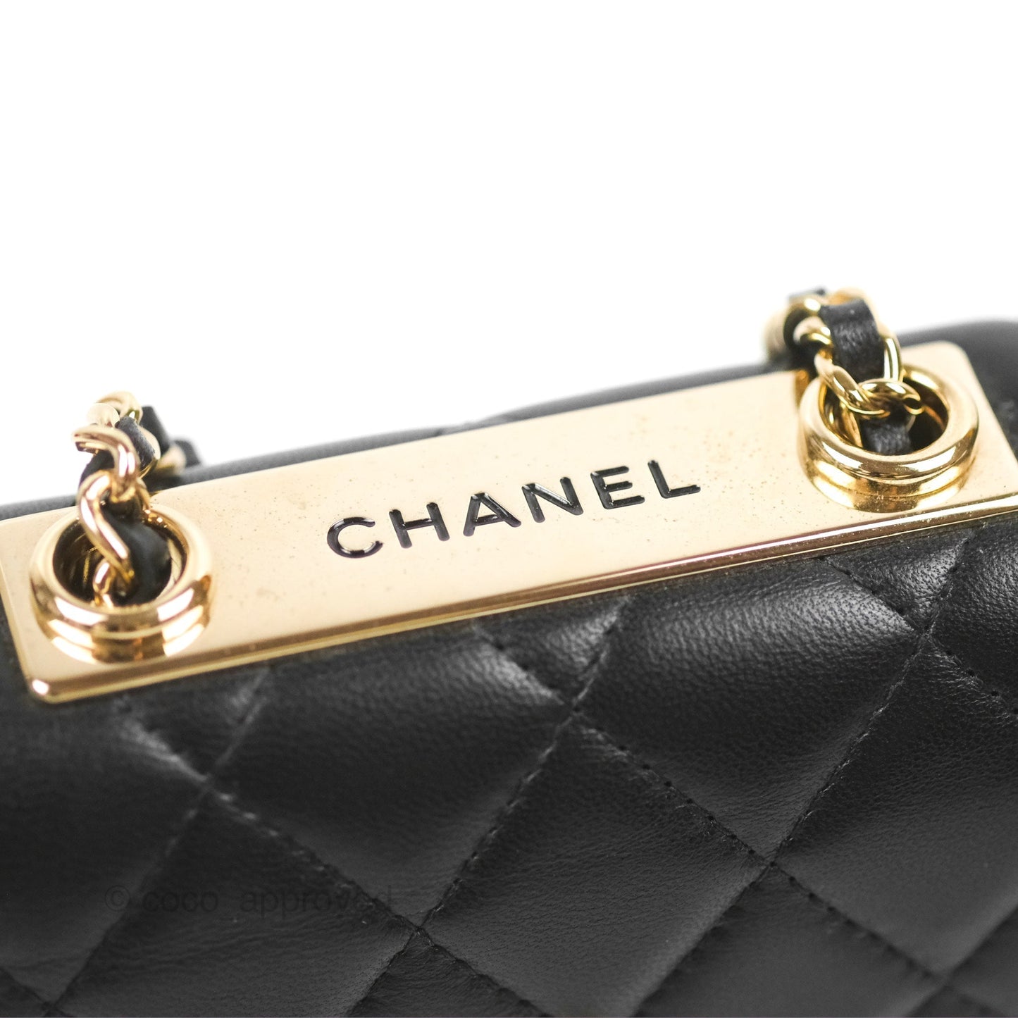 Chanel Mini Quilted Trendy CC Clutch With Chain Black Lambskin Gold Hardware