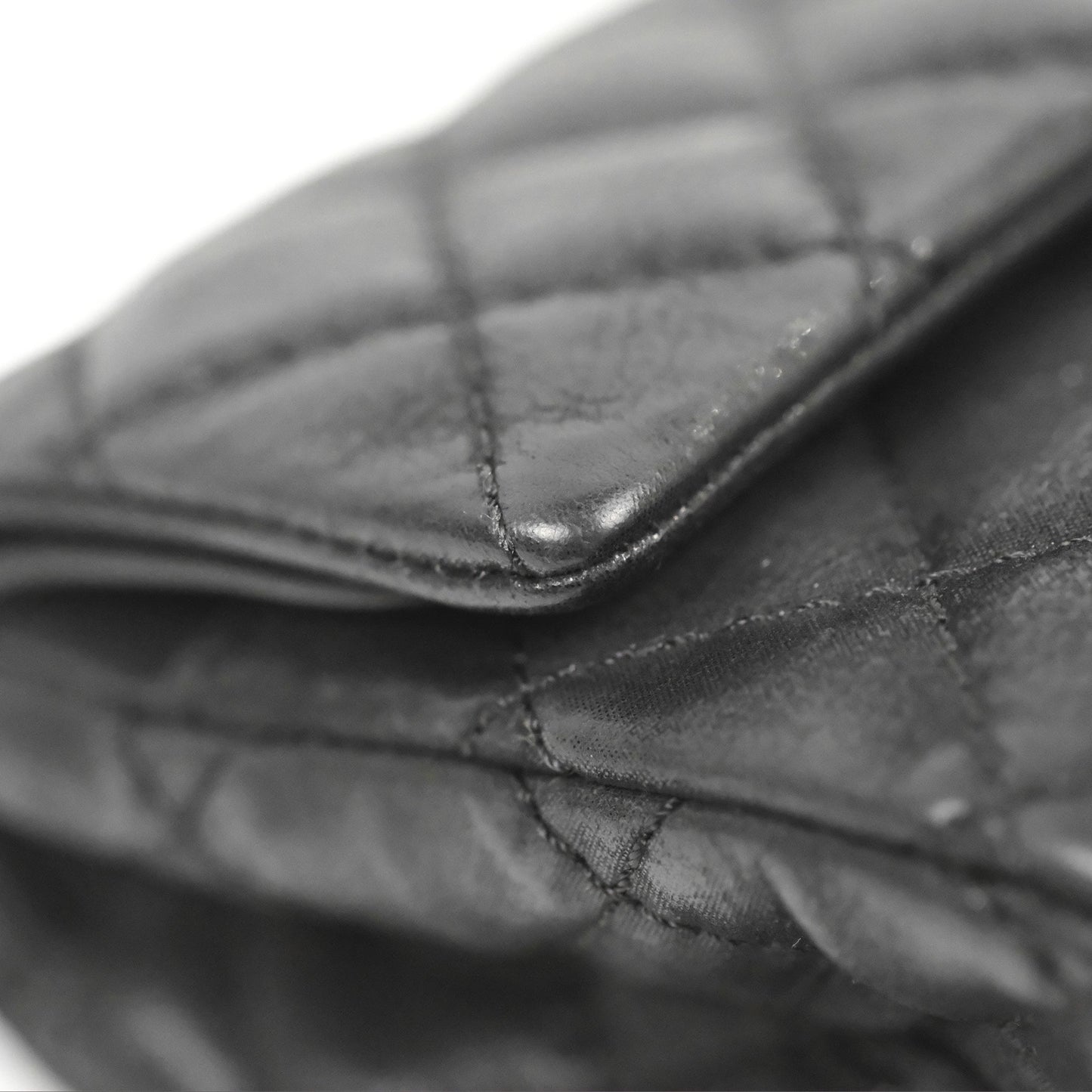 Chanel Mini Reissue 224 Double Flap Black Iridescent Calfskin Ruthenium Hardware