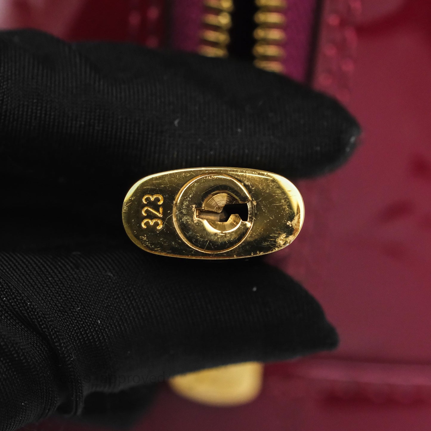 Louis Vuitton Alma BB Burgundy Patent Gold Hardware