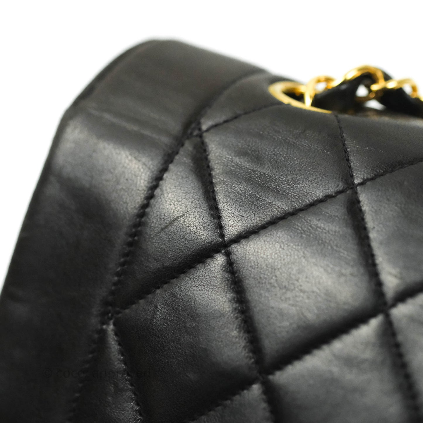 Chanel Vintage Classic Small Diana Flap Bag Black Lambskin 24K Gold Hardware
