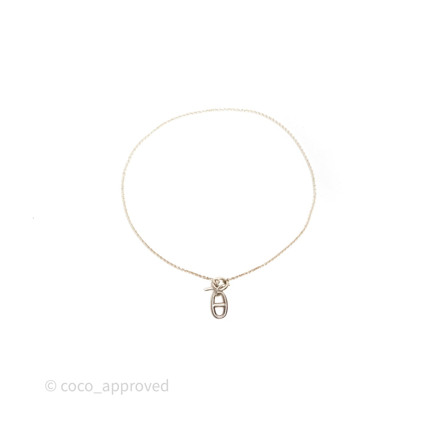 Hermes Chaine d'ancre Pendant Necklace Silver 925