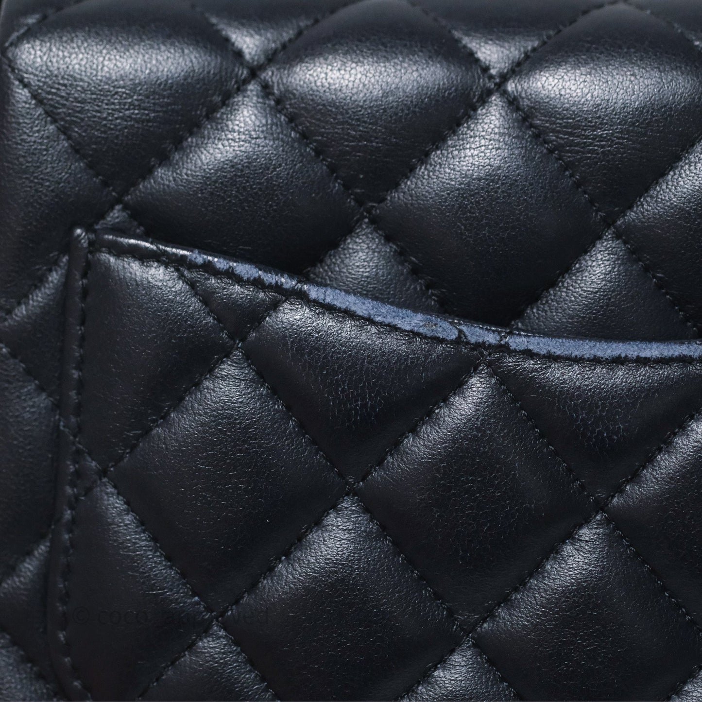Chanel Mini Square Flap Quilted Navy Lambskin Gold Hardware