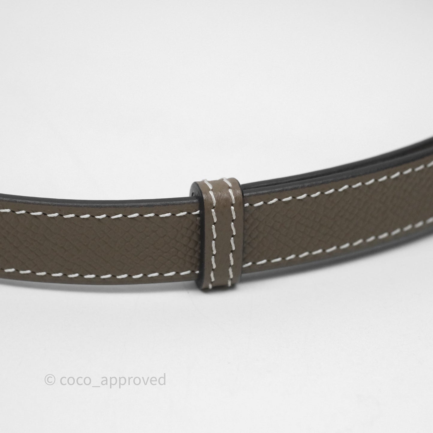 Hermès Kelly Buckle Belt Etoupe Epsom Rose Gold Hardware
